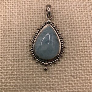 Artisan Crafted Aquamarine Pendant set in Sterling Silver